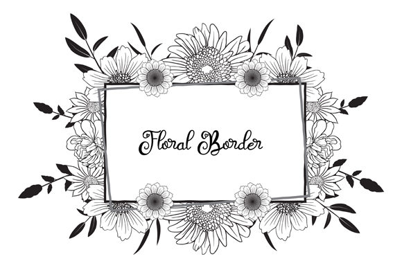 Download Hand Drawn Floral Decorative Border - Floral Collection