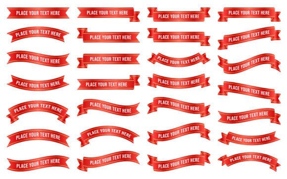 Download Glossy Red Ribbon Banner Tag Vector Art - Art Collection