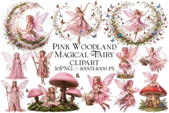 Download Pink Woodland Magical Fairy Clipart - Art Collection