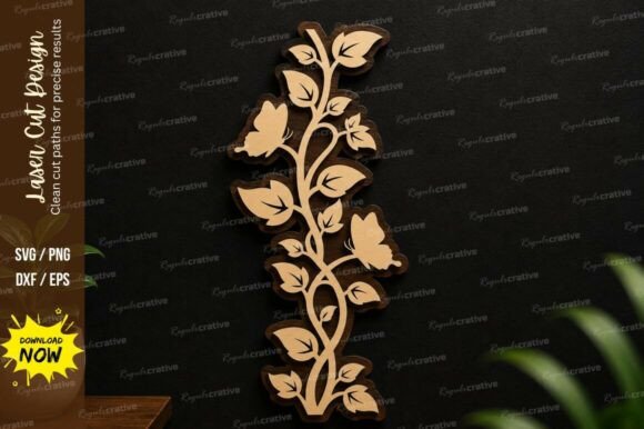 Download Floral Vine Border Laser Cut Svg File - Floral Collection