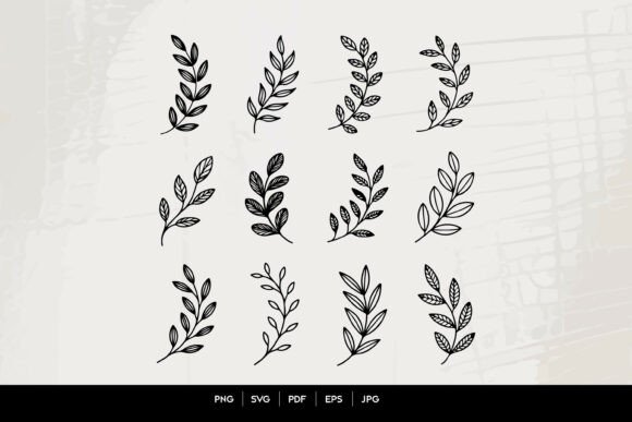 Download Leaf Branch Line Art SVG Set - Art Collection