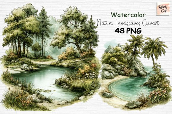 Download Watercolor Nature Landscapes Clipart PNG - Art Collection