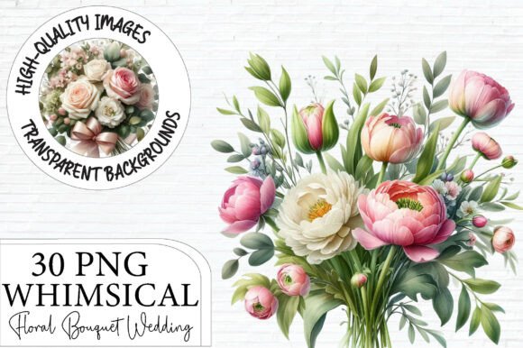 Download Whimsical Floral Bouquet Wedding Clipart - Floral Collection