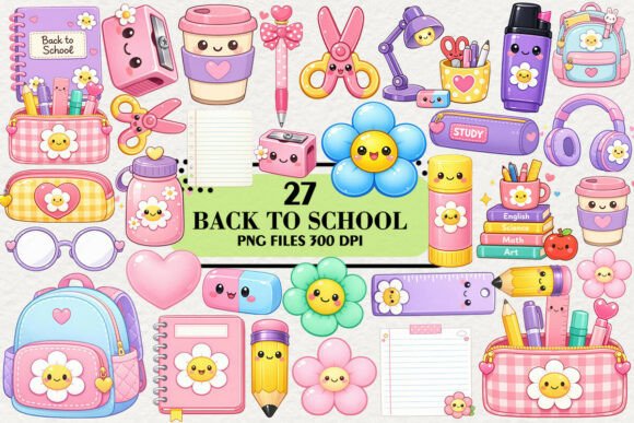 Download Kawaii Back to School Clipart Bundle - Premium Resources